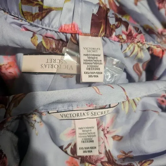 Purple floral satin victorias secret nwt pajama set